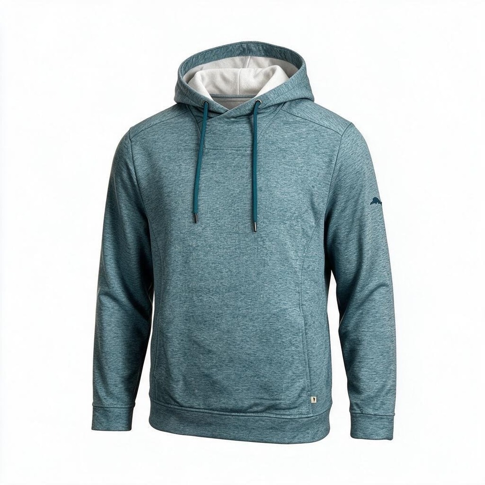 NWOT Tommy Bahama Pullover Hoodie Men XL Teal Blue Space Dye Performance #3016